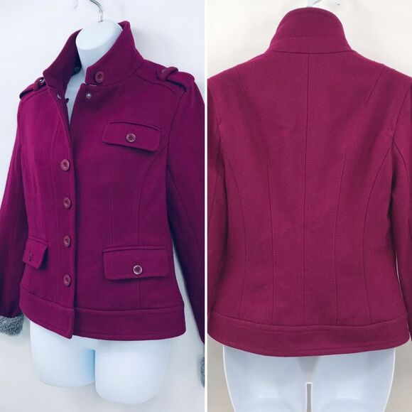 Ugg Wool Cropped Jacket With Detachable Sherpa Hood - Picture 5 of 15